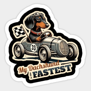 Car racer Dachshund Sticker